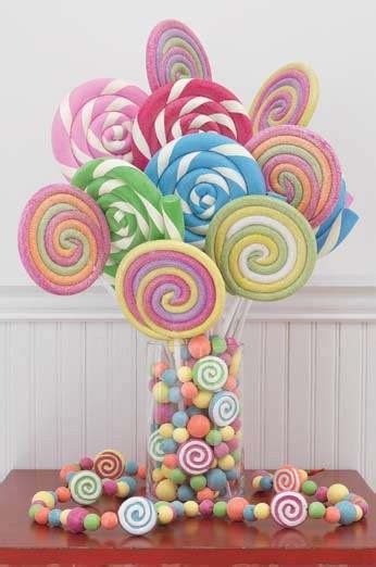 Pinwheel Bouquet Candy Centerpieces Candy Party Candyland Party