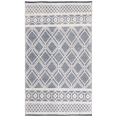 Union Rustic Jacques Handmade Flatweave Ivory Navy Rug Wayfair