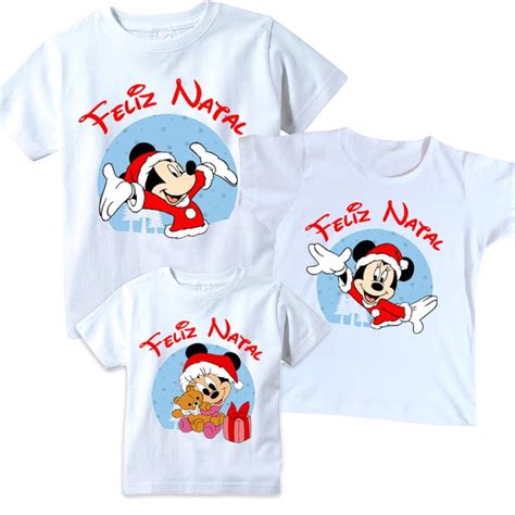 Kit 3 Camisetas Mickey Natal Tal Pai Tal Mãe Tal Filho a Elo7