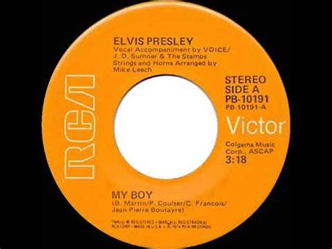 1975 HITS ARCHIVE My Boy Elvis Presley Stereo 45 YouTube