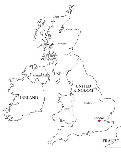 Mapa De Inglaterra Para Colorear