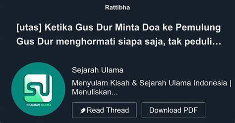 Utas Ketika Gus Dur Minta Doa Ke Pemulung Gus Dur Menghormati Siapa