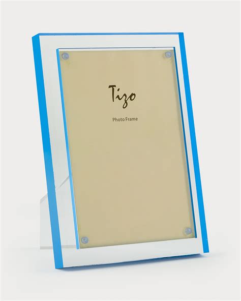 Lucite Frame w/ Blue Border – 4 x 6 – Tizo Designs