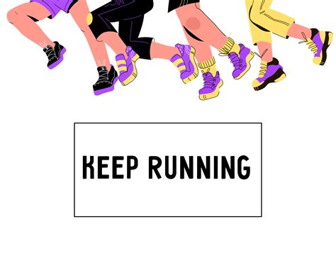 Keep Running Banner Idea With Legs Of Runners In Sport Shoes Cartoon