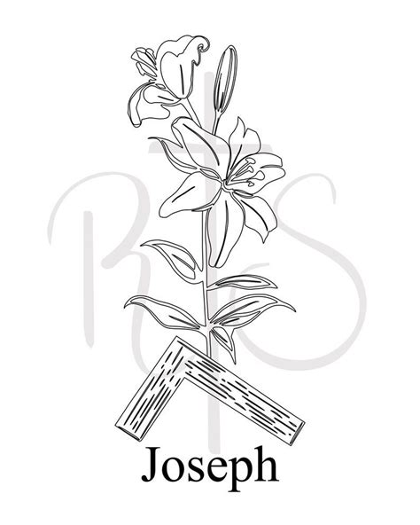 San Joseph Joseph Name Saint Joseph Art Lillies Tattoo Lily Tattoo