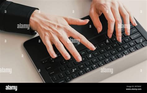 Searching Information Fast Typing Hands Keyboard Stock Photo Alamy