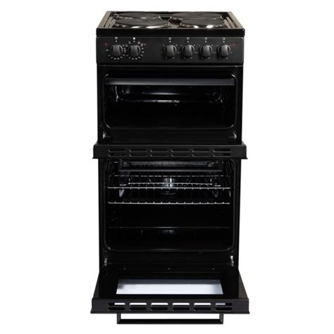 50cm Black Freestanding Double Electric Cooker Cookology