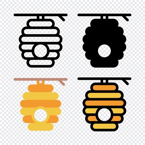 Beehive icon set. Colorful cartoon beehive icon. Creative geometric