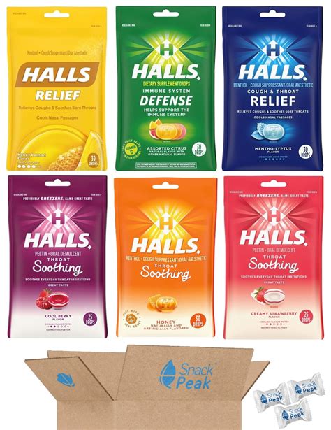 Mua Snack Peak Halls Cough Drops Variety Gift Box Soothing Cool Berry