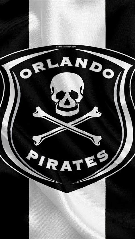 Orlando Pirates Fc 4k Logo Black And White Silk Flag South African