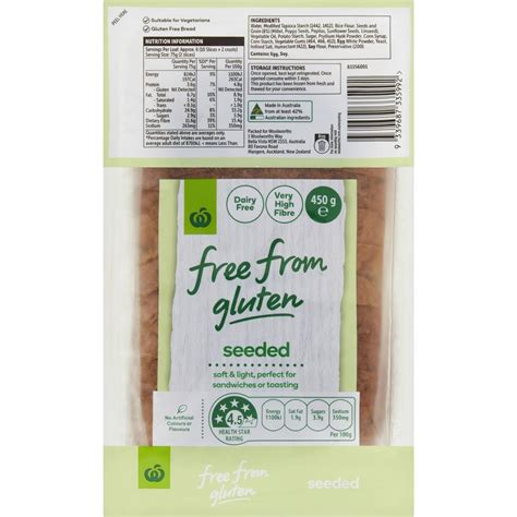 Woolworths Free From Gluten Seeded Bread Loaf 450g Is Halal Suitable