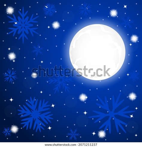 Large Full Moon Starry Sky Night Stock Vector (Royalty Free) 2071211237 ...