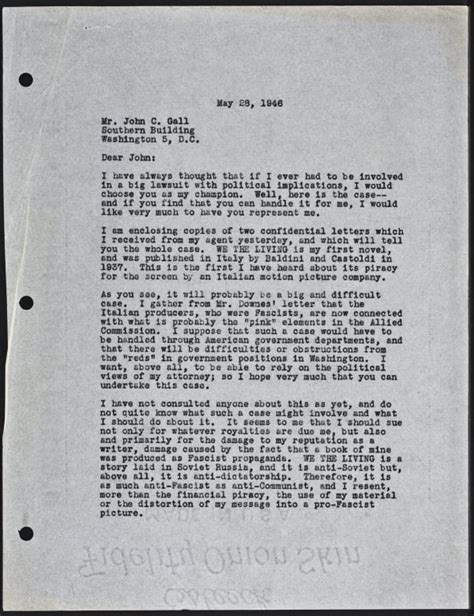 To John C Gall Letter 222 AynRand Org