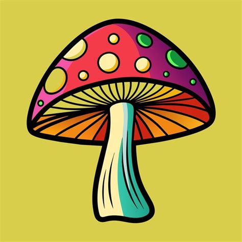 Cor De Cogumelo Desenho - Um desenho de um cogumelo com diferentes cores nele | vetor Premium ...