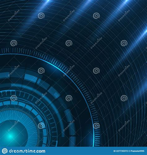 Abstract Futuristic Technology Background Hud Circle Element Stock