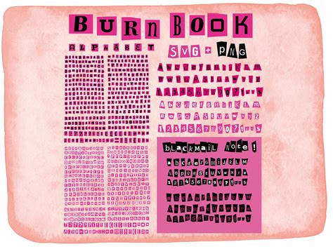 Burn Book Letter Bundle Numbers Clipart And Glyphs Burn Book Letters