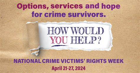 Register For Ovcs National Crime Victims Rights Week Events