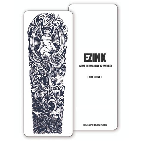 Angelic Roman Sleeve Temporary Tattoo Lasts 1 2 Weeks Ezink™