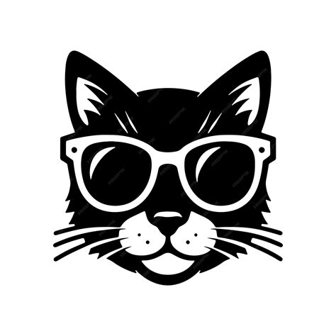 A Cat Wearing Sunglasses Silhouette Vector Premium Ai Generated Vector