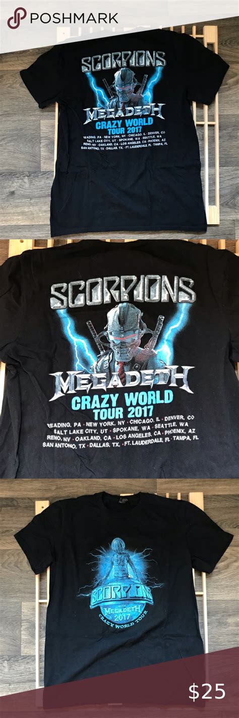 Scorpions Megadeth Crazy World Tour T Shirt Size M In 2022 Tour T Shirts Shirts Megadeth