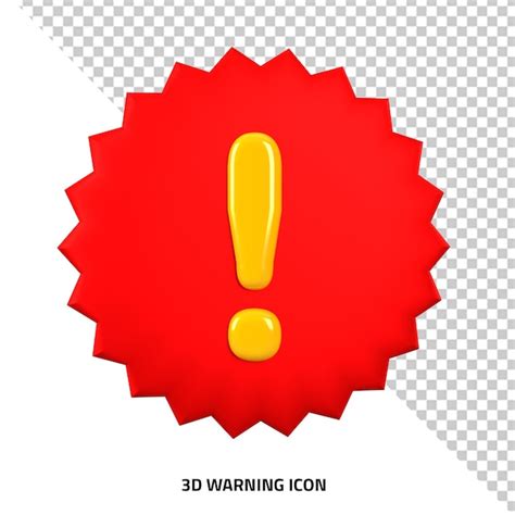 Premium PSD Warning Icon 3d Exclamation Label