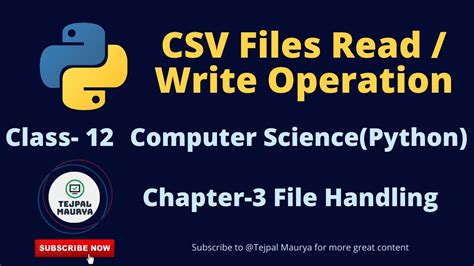 Csv Files In Python How To Read Write Csv Files File Handling