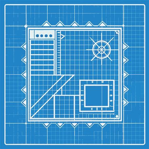 Blueprint Graph Paper Seamless Pattern Blue School Background Grey