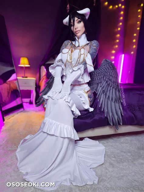 นางแบบ Razor Candi Razorcandi ในชุดคอสเพลย์ Albedo จาก Overlord 37