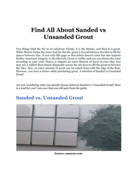 Ppt Find All About Sanded Vs Unsanded Grout Powerpoint Presentation