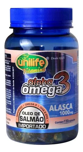 Alpha Ômega 3 Óleo De Salmão Puro Importado Unilife 150 Caps