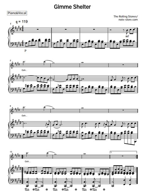 The Rolling Stones Gimme Shelter Sheet Music For Piano [pdf] Piano