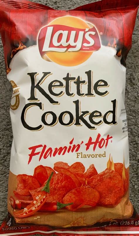 LAYS KETTLE COOKED FLAMIN HOT FLAVORED POTATO CHIPS 8 OZ 226 8g BAG WORLDWIDE SHIPPING