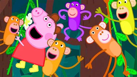 Five Little Monkeys Jumping On The Bed With Peppa Pig Peppa Pig Songs