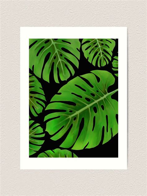 Tropical Leaf Monstera Leaves Tropical Leaves Tropical Decor Green Wall Decor Green