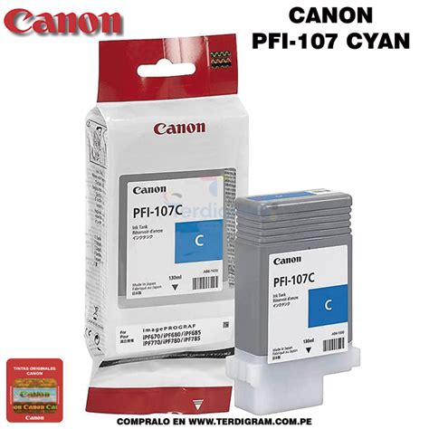 Cartucho Canon PFI 107 CYAN Terdigram