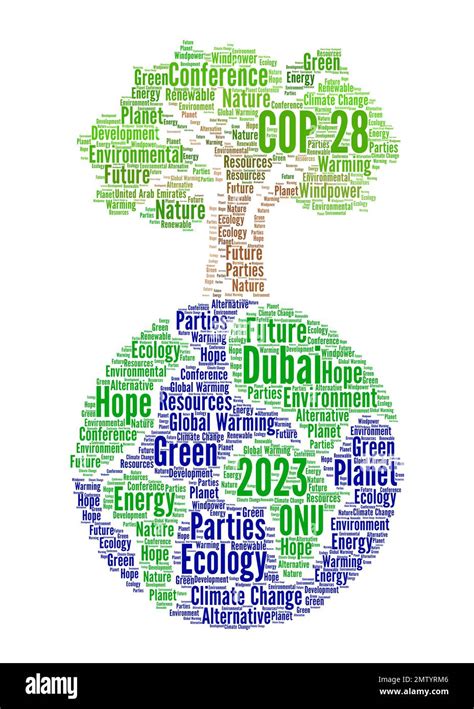 COP 28 in Dubai United Arab Emirates world cloud Stock Photo - Alamy