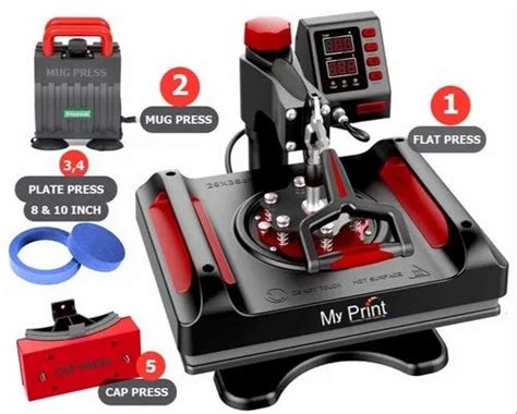 My Print Heavy Duty Heat Press 5 In 1 Combo Digital Multi Functional Sublimation At ₹ 14599