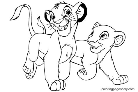 Simba And Nala Coloring Page - Free Printable Coloring Pages