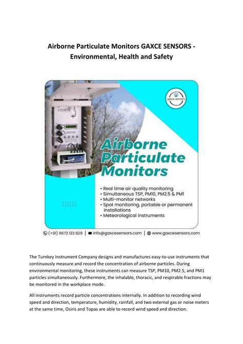 PPT Airborne Particulate Monitors GAXCE SENSORS Environmental