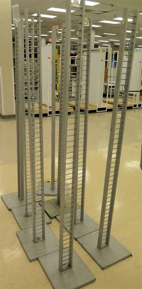 Qty 9 Tall Metal Display Racks, all approx. 73"H - Oahu Auctions