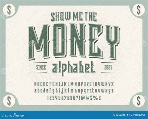 Money Font Stock Vector Illustration Of Font Vintage 225322514