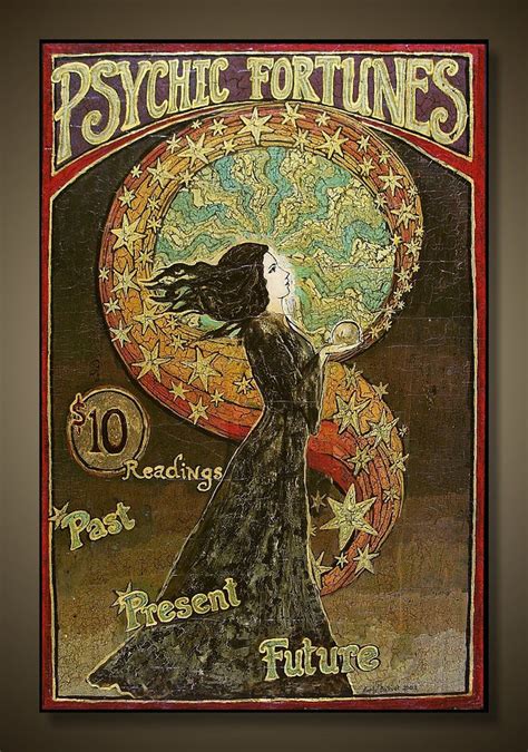 Psychic Fortunes Print X Art Nouveau Psychedelic Gypsy Circus