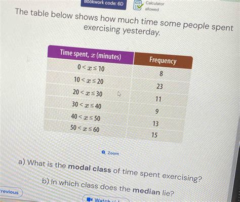 Solved Bookwork Code 6D Calculator Allowed The Table Below Shows How