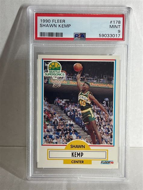 Fleer Shawn Kemp Seattle Supersonics Rookie Card Psa Mint