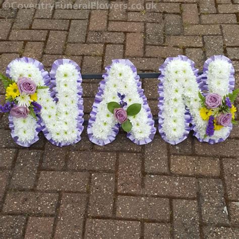 Nan Named Letter Tribute White Coventry Funeral Flowers