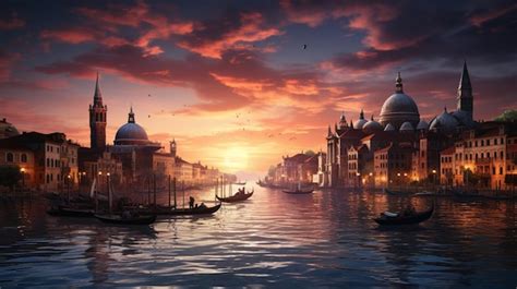 Premium AI Image | Venice at sunset