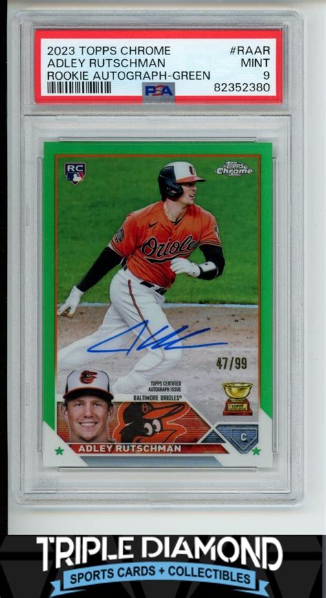 Adley Rutschman Autographed Signed Topps Chrome Rookie Auto Green