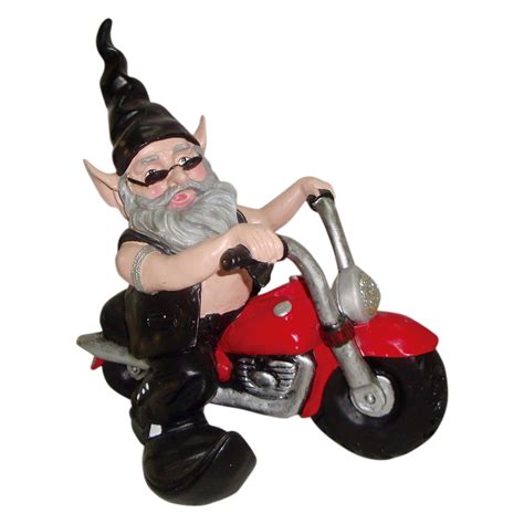 Homestyles Biker Dude The Biker Gnome In Leather Motorcycle Gear