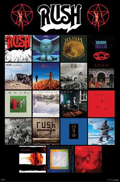 Rush Discography 19 Studio Album Covers Classic Rock Official 24x36