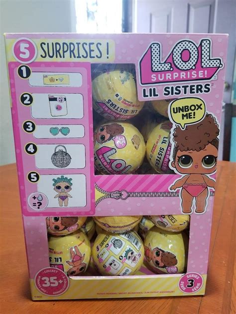 Lol Surprise Dolls Lil Sisters Series 3 Blind Ball Full Box Of 24 New